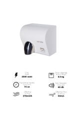Pw250 2500W Paslanmaz Çelik Fotoselli El Kurutma Makinası Beyaz